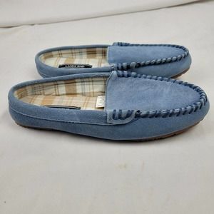 Lands' End Suede Clog Slippers Flannel Lined NWOT